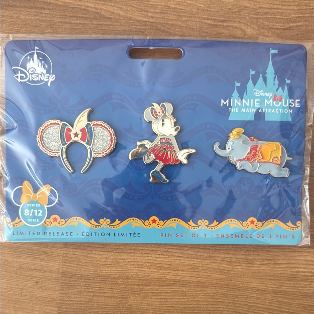 Disney Minnie Mouse Main Attraction Pin Trio - Red and Blue